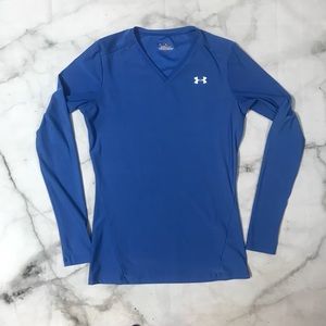 Under Armour Vneck, Long Sleeve Heatgear, Large
